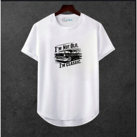 Erkek Ön Baskili T-shirt Plus Model